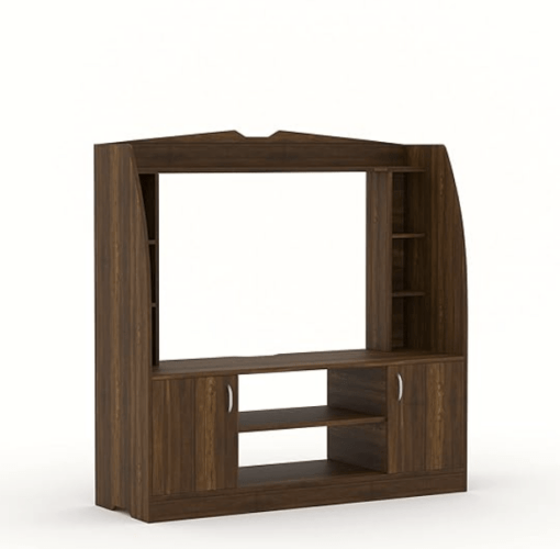 Nilkamal Beaumont Engineered Wood Wall Unit | TV Entertainment Unit Accommodate Upto 32' TV (Classic Walnut) - Image 2